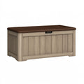 Aufbewahrungsbox 120 x 60 x 60 cm Kunststoff Taupe/Braun - Gartenbox mit Deckel