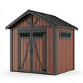 Geräteschuppen 180 x 120 x 200 cm Kunststoff Braun Anthrazit Gartenhaus mit Doppeltür