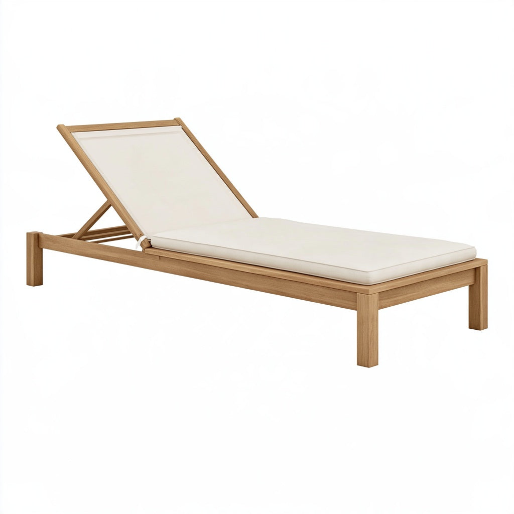 Gartenliege 200 x 70 cm Holz Beige verstellbar