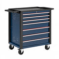 Werkzeugwagen 78 x 46 x 97 cm Stahl Blau Schwarz mit 7 Schubladen fahrbar