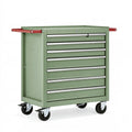 Werkstattwagen 100 x 50 x 95 cm aus Stahl grün mit 7 Schubladen rollbar